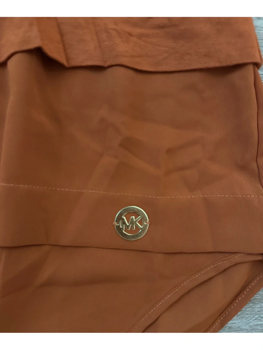 Michael Kors Rust Orange Layered 3/4 Long Sleeve Top